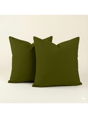 Happy Trend Pamuk 62 Tel (155 Tc) 70X70 cm Yastık Kılıfı Seti (Koyu Yeşil)