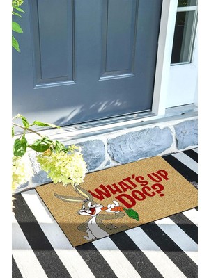 Happy Trend Whats Up Kapı Önü Paspası Dekoratif Kapı Paspası Dış Mekân Paspas Ev Içi Paspası 45X70CM