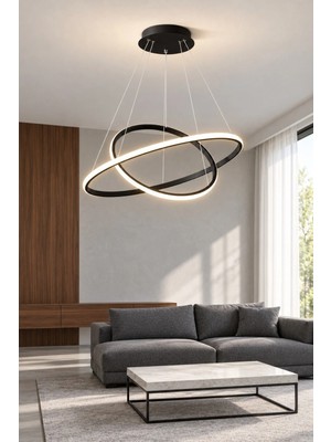 Browia Lighting Elvora 2 Halkalı Modern Sarkıt Avize 3 Renk LED