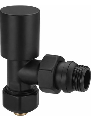 Happy Trend Radyatör Havlupan Vanası Köşe Tip Pex(16 * 2mm) Krom KVN102 (Mat Siyah)