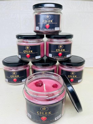 Die Grup Tr El Yapımı Kokulu Mum, Çilek Aromalı, Cam Kavanoz, 210-250 Gr, 25-47 Saat Yanma Süresi