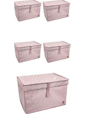 Die Grup Düzenleyici Kutu Organizer Cırtlı Saklama Hurç Maxi Boy 30CM x 40CM x 50CM (5 Adet)