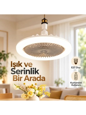 Aydogan's Kumandalı E27 LED Avize ve Tavan Vantilatörü