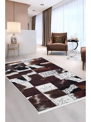 Toptan Budur Halı Kahverengi DR01 Yıkanabilir Saçaklı Kesme Ince Yolluk Kilim Salon Halısı Modelleri, Kahve