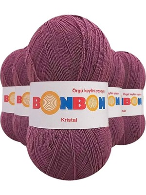 Marsilyan 5 Adet Kristal El Örgü Lif Ipi Koyu Gül Kurusu 98303 - Bonbon Mudanis