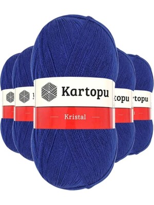 Marsilyan 5 Adet Kristal Çift Katlı El Örgü Lif Ipi Lacivert K627 - Kartopu Mudanis