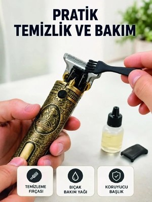 Marsilyan Erkek Bakım Tıraş Makinesi 1500 Mah Lityum Batarya 1 mm 2 mm 3 mm Taraklı