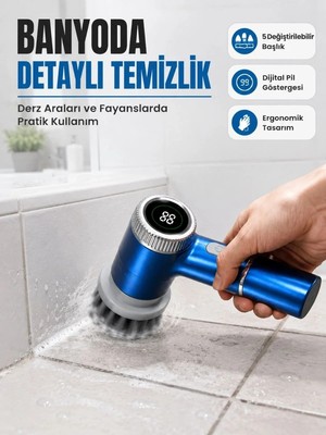 Marsilyan Kablosuz Elektrikli Döner Temizlik Fırçası Ile Zorlu Kirleri Kolayca Temizleyin