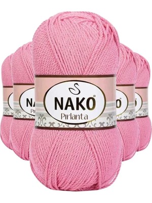 Marsilyan 5 Adet Pırlanta Amigurumi El Örgü Ipi Yünü Pembe 6740 - Nako Mudanis