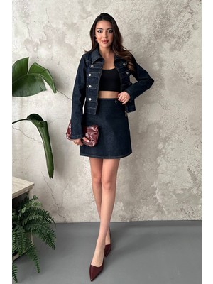 Maxi Modena Mavi Denim Ikili Takım