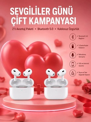 Marsilyan Sevgiliye Hediye Çift Kulaklığı Yeni Nesil Pro Kulaklık Sevgililer Gününe Özel Kampanya