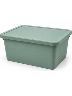 Rafta Orret Home 20 Litre Kapaklı Plastik Depolama Kutusu Organizer Kutu Çok Amaçlı Düzenleyici Saklama Kutusu Ev Içi Dolap Içi Oyuncak Kıyafet Banyo Mutfak Organizer Kutusu (Yeşil)