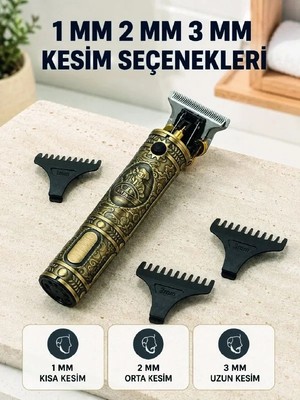 Hace Bazaar Profesyonel Saç ve Sakal Tıraş Makinesi 1500 Mah Bataryalı 1 2 3 mm Taraklı