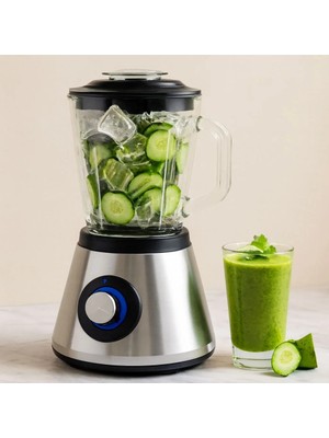 Hace Bazaar Doğrayıcı Blender Turbo - Cam Hazneli, Paslanmaz Çelik 6 Bıçak, 400W