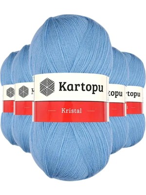 Hace Bazaar 5 Adet Kristal Çift Katlı El Örgü Lif Ipi Bebe Mavi K540 - Kartopu Mudanis