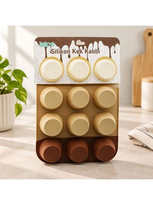 Hace Bazaar Silikon Muffin Kek Kalıbı Askılı Klasik Çizgili