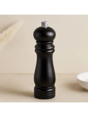 Hace Bazaar Küçük Siyah Ahşap Tuz ve Baharat Öğütücü (Çap 4.5 Cm, 15.5 Cm)