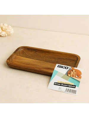 Hace Bazaar Akasya Ahşap Dikdörtgen Servis Tepsisi 25X14X1.4 cm