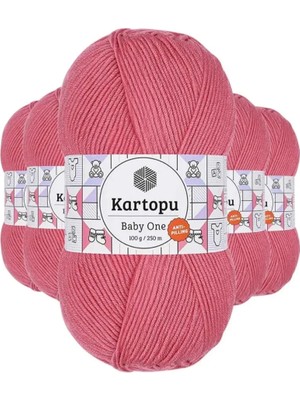 Hace Bazaar 5 Adet Baby One Tüylenmeyen El Örgü Ipi Yünü Şeker Pembe K244 - Kartopu Mudanis