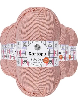 Hace Bazaar 5 Adet Baby One Tüylenmeyen El Örgü Ipi Yünü Pudra K258 - Kartopu Mudanis