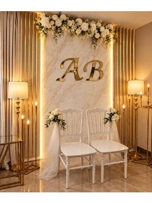 Galeria Pleksidekor (Yapışkanlı) 2li Harf Kişiye Özel 30 cm Süs Organizasyon-Nişan-Nikah Altın Harfleri Bildirin