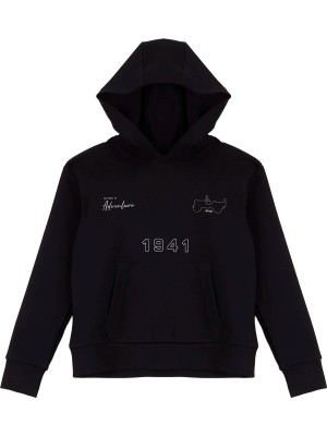 Jeep J6WB-SWT7792 Siyah Erkek Çocuk Kapüşonlu Baskılı Relaxed Sweatshirt