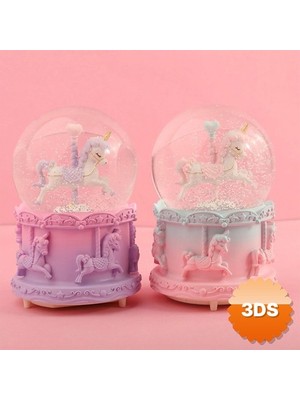 3D Sepetim Orta Boy Unicorn Kar Küresi