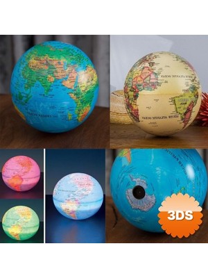 3D Sepetim Dekoratif Işıklı Dönen Dünya Modeli