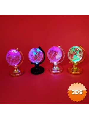 3D Sepetim Mini Işıklı Cam Kristal Dünya