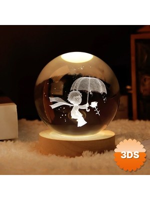 3D Sepetim Usb'li Tasarım Işıklı Cam Küre