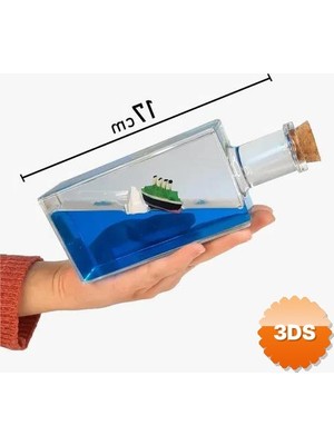 3D Sepetim Şişe İçinde Batmayan Gemi Biblo