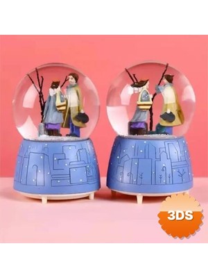 3D Sepetim Işıklı Müzikli Kar Küresi