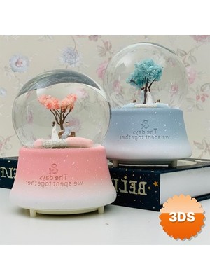 3D Sepetim Orta Boy Romantik Çiftler Temalı Kar Küresi