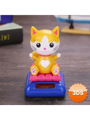 3D Sepetim Güneş Enerjili Sallanan Kedi