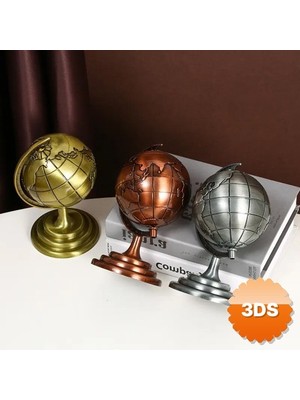 3D Sepetim Küçük Boy Metal Dünya Küresi