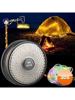 3D Sepetim Şarjlı 10 Metre Kamp Lambası LED Işık