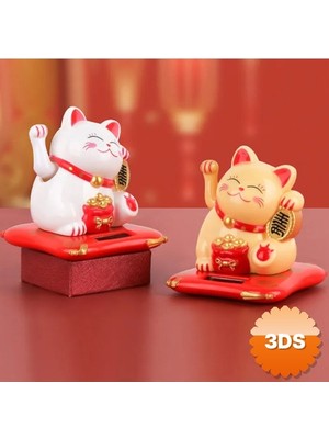 3D Sepetim Şans Kedisi Sallanan Kol Maneki Neko