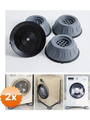 3D Sepetim 2 Adet Çamaşır Makinesi Titreşim Engelleyici Stoper Gri 4'lü Set