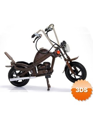 3D Sepetim Metal Motor Dekoratif Retro Maket 27 cm