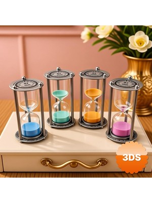3D Sepetim 10 Dakikalık Metal Vintage Kum Saati