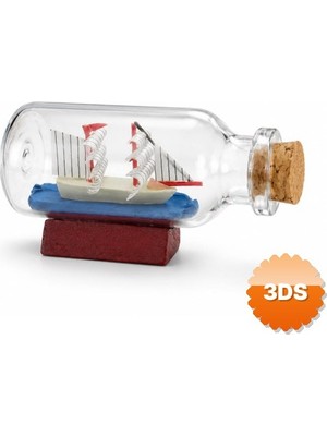 3D Sepetim Cam Şişe İçinde Gemi 6 Cm