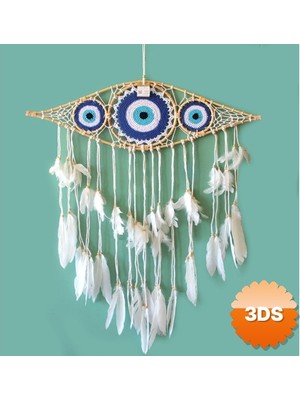 3D Sepetim Rüya Kapanı Düş Kapanı Dream Catcher Göz Tasarımı 76x90 cm