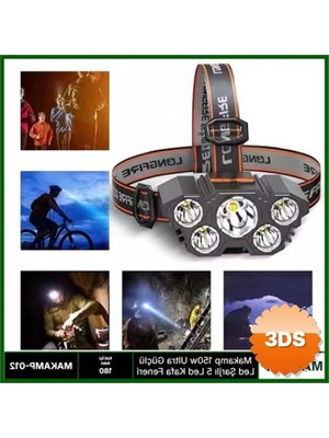 3D Sepetim 150W Ultra Güçlü Kafa Lambası