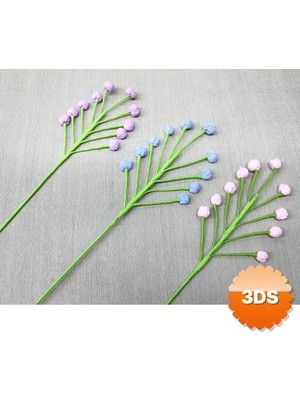 3D Sepetim El Örgüsü Dekoratif Tomurcuk Çiçeği, 40 cm Amigurumi
