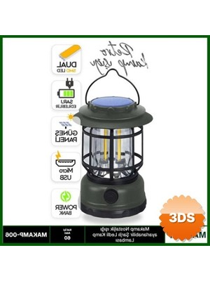 3D Sepetim Nostaljik Işığı Ayarlanabilir Şarjlı Ledli Kamp Feneri