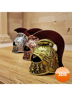 3D Sepetim Metal Dekoratif Şövalye Miğferi Tarihi Tasarım 10x5 cm