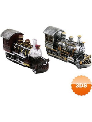 3D Sepetim Nostaljik Lokomotiv Tren Tasarımlı Biblo Kumbara