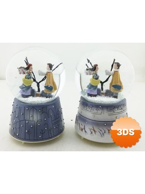 3D Sepetim Kış Masalı Kar Küresi Orta Boy