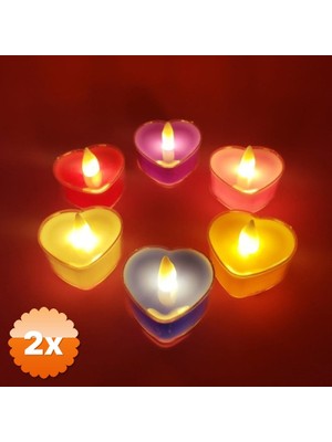 3D Sepetim 2 Adet Kalpli Tealight Pilli Mum