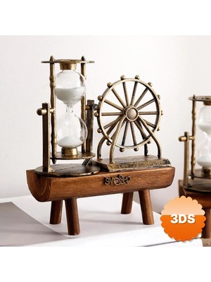3D Sepetim Dekoratif Dönme Dolap Biblolu Kum Saati 18X15 cm